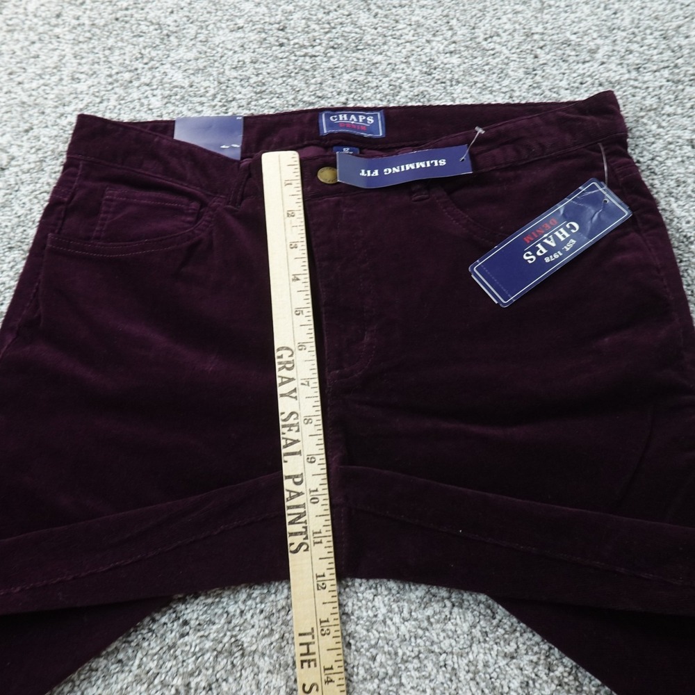 NEW Chaps Pants Womens 12 Purple Corduroy Five Pocket Chino Boot Flare Stretch - Picture 5 of 11
